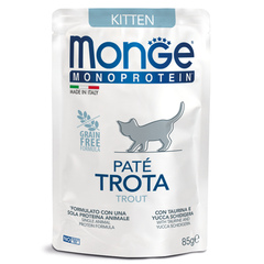 Влажный корм Monge Cat Natural Monoprotein для котят и беременных кошек, из форели, паучи 85 г - 28 шт