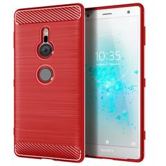 Красный мягкий чехол для смартфона Sony Xperia XZ2, серия Carbon от Caseport