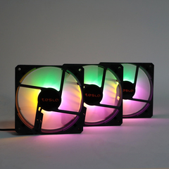 Набор из 3 вентиляторов TESLA RGB120 LB3, 120мм, 1200rpm, 3-pin+Molex, черный/FRGB, 38CFM, 21дБ (TSL-120-LB3)