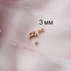 Бусины разделители, шарик 3 мм, позолота, 2 гр, Р072