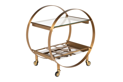 Стол-тележка сервировочный 70х48х76 Garda Decor латунь