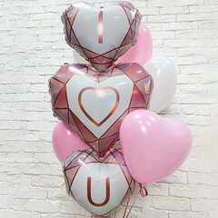 Композиция из шаров 3 сердца