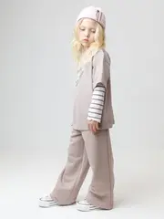 брюки  для девочки  КР 400842/кофейный меланж к575