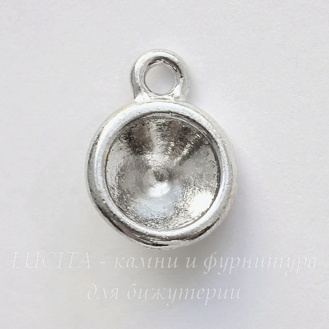 Сеттинг - основа - подвеска TierraCast для страза 8 мм (ss39) (цвет-платина)