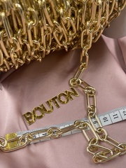 Цепь золотистая овальная чередующиеся звенья