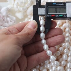 Жемчуг натуральный речной, рис, 8,8-11 мм, 1 нить, Ж029