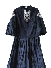 Ванда. Платье льняное миди с вышивкой в этностиле PL-421196