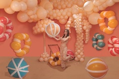 S 12''/30 см, Пастель (Макарунс), Персик малибу (660), 12 шт