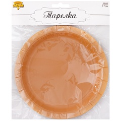 Тарелки однотонные, Персиковый, 17 см, 6 шт.