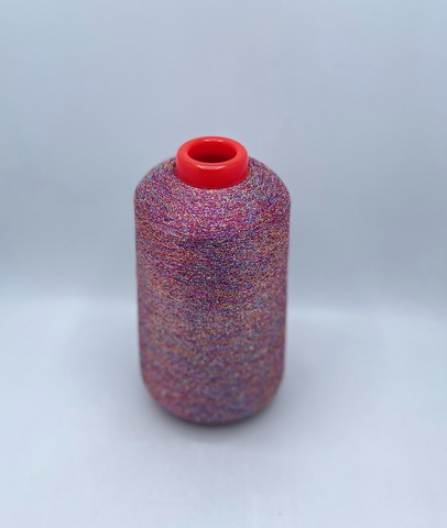 Lurex Trademark , 2500м, 65% Вискоза, 35% Полиэстер(люрекс), Розовый мультиколор, 37004