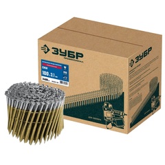ЗУБР CNW 100 х 3.1 мм, барабанные гвозди рифленые оцинкованные, 2400 шт (305383-100)