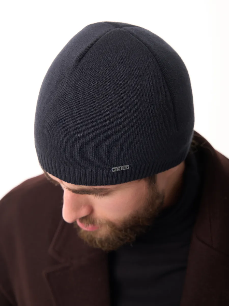 Шапка зимняя на флисе вязаная осень