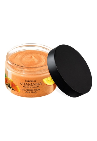 VITAMANIA Солевой скраб для тела «Манго и папайя», 300гр