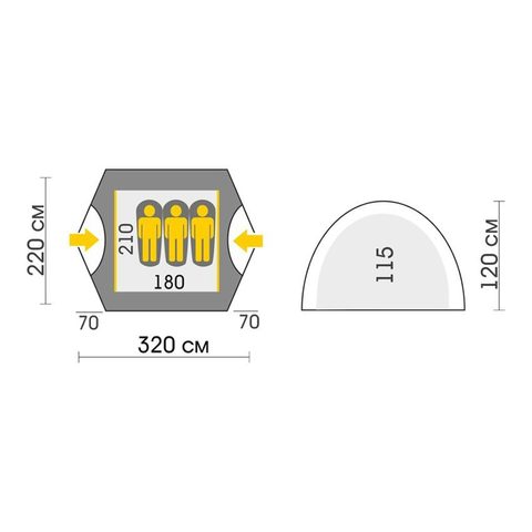 Картинка палатка туристическая Talberg Sliper 3  - 8