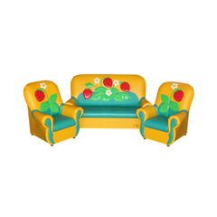 Комплект мягкой игровой мебели «Сказка люкс» Ягодка