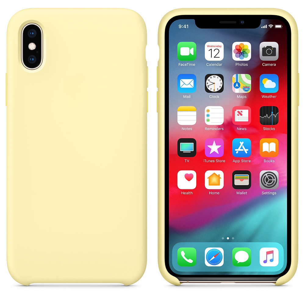 Купить Силиконовый чехол Silicon Case Premium для iPhone Xs (Mellow Yellow  / Сочно-желтый) за 980 руб, в Чехолере