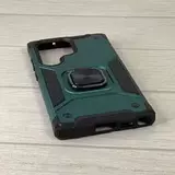 Противоударный чехол Strong Armour Case с кольцом для Samsung Galaxy S23 Ultra (Зеленый)