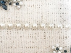 Тесьма жемчуг полубусины на нитке, d 8 мм, айвори