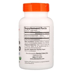 Doctor's Best, Гинкго с повышенной силой действия, 120 мг, 120 растительных капсул