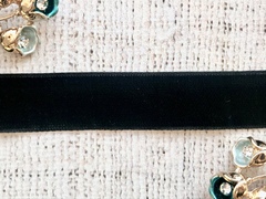 Лента бархатная эластичная, ш. 3,8 см, чёрный