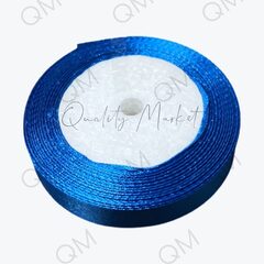 Лента атласная 1,5 см 25 ярдов (синяя) №040