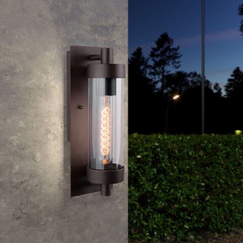 Уличный настенный светильник Elektrostandard Pipe 35151/D коричневый