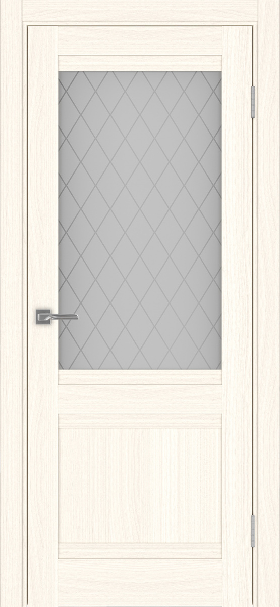 Дверь межкомнатная Оптима Порте Турин 502U.21, цвет светлый ясень, экошпон, стекло кристалл