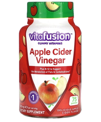 Vitafusion,жевательные витамины, со вкусом яблочного уксуса, 500 мг, 75 жевательных мармеладок (250 мг в 1 жевательной таблетке)