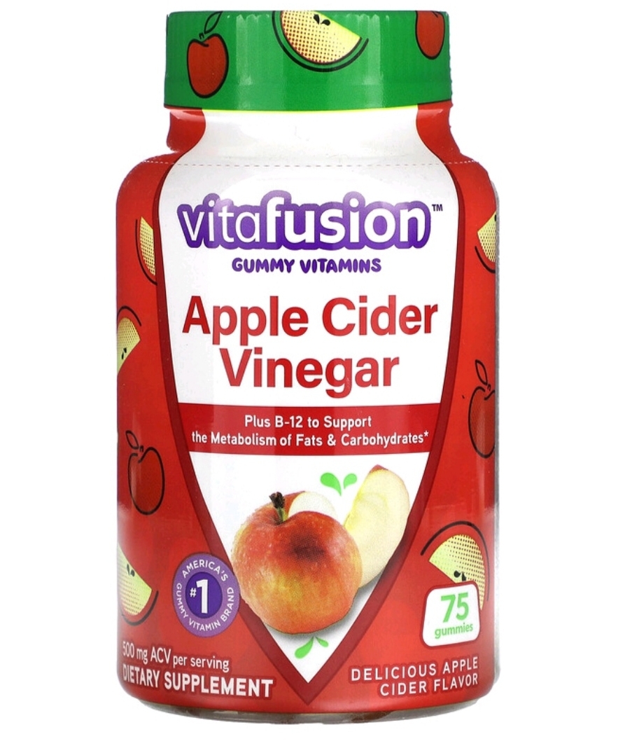 Vitafusion,жевательные витамины, со вкусом яблочного уксуса, 500 мг, 75 ...