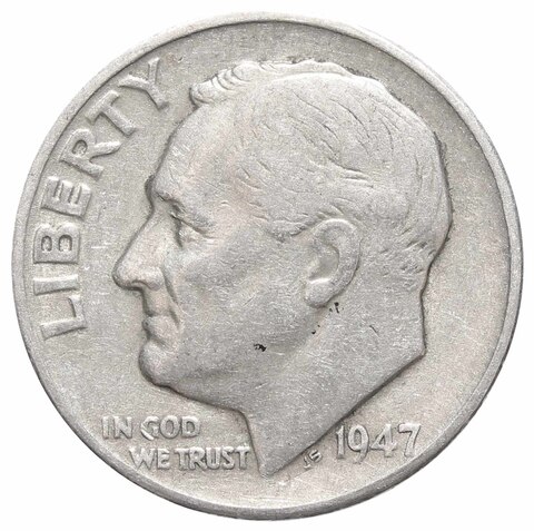 1 дайм (10 центов) 1947. США VF Серебро