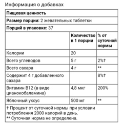 Vitafusion,жевательные витамины, со вкусом яблочного уксуса, 500 мг, 75 жевательных мармеладок (250 мг в 1 жевательной таблетке)