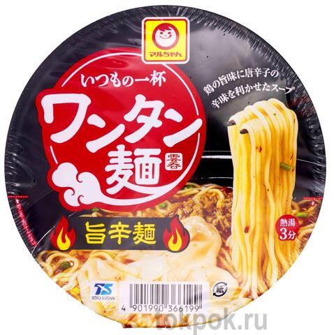 Лапша с пельменями вонтон со вкусом курицы в остром соусе Toyo Suisan, 79 гр