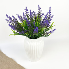 Лаванда букет, искусственные цветы из высококачественного пластика, 36 см, ярко-фиолетовый, набор 3 букета