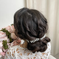 Украшение для волос, свадебное украшение, на выпускной, со стразами, 28 см, серебро.