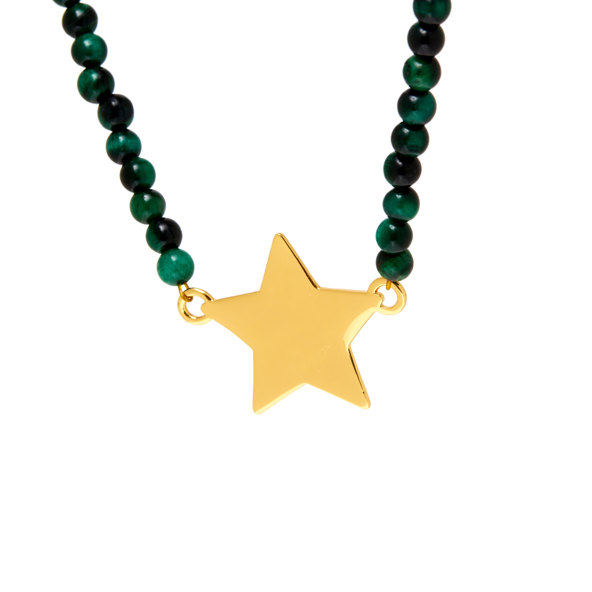 TIMELESS PEARLY Колье Gold Plated Star Charm Beaded Necklace