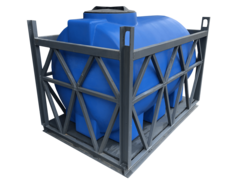 Емкость Г1000 в обрешетке Хромов 1000 л. горизонтальный (1600x1100x1250см;синий) - арт.560969