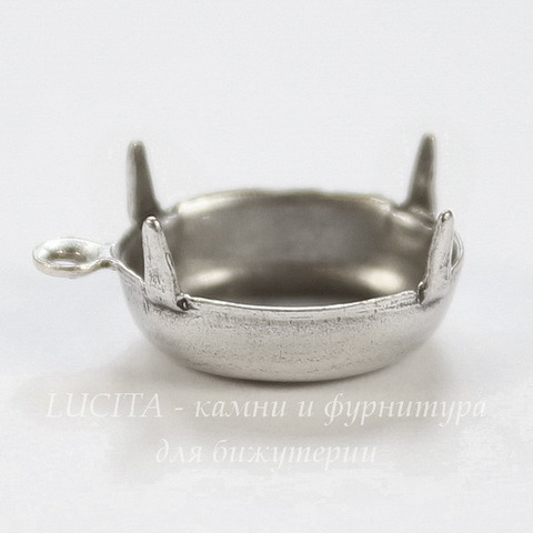 Сеттинг - основа - подвеска для страза 12х10 мм (оксид серебра)