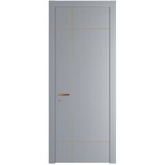 Межкомнатная дверь 44PWB смоки с латунным молдингом