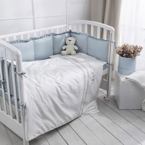 Комплект белья для классической кроватки Toys Sateen 6 предметов цвет аквамарин