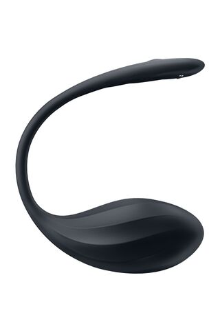 Черное виброяйцо Ribbed Petal с пультом ДУ - Satisfyer 4002767