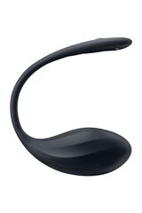 Черное виброяйцо Ribbed Petal с пультом ДУ - 