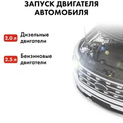 Пусковое устройство QUATTRO ELEMENTI Nitro 7 (12В, 7500 мАч, 400А, USB, LCD - фонарь) (790-304)