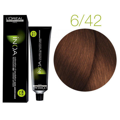 L'Oreal Professionnel INOA 6.42 (Темный блондин медный перламутровый) - Краска для волос