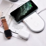 БЗУ (3 в 1) для смартфонов, iWatch, AirPods 10W Hoco CW24 для телефонов, умных часов, наушников беспроводное зарядное устройство (Белый)