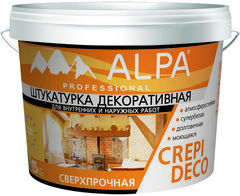 Декоративная штукатурка Alpa CREPI DECO для внутренних и наружных работ 15 кг фракция 0,5 мм