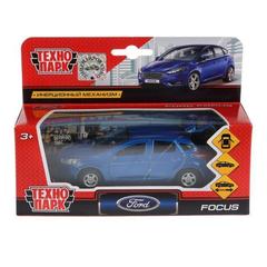 Машина металл ford focus хэтч. синий 12см, открыв. двери, инерц.   технопарк