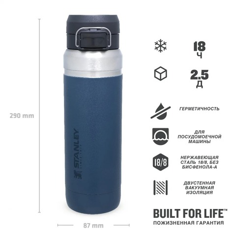Картинка термос Stanley GO Quick Flip™ 1,06L синий - 5