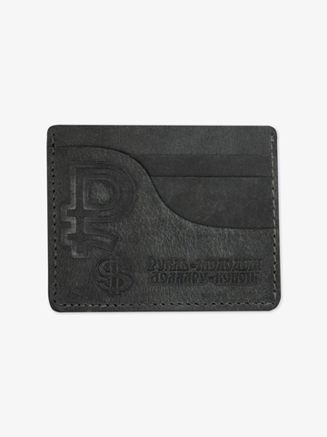 Кардхолдер-кошелёк из натуральной кожи «Крейзи» серого цвета