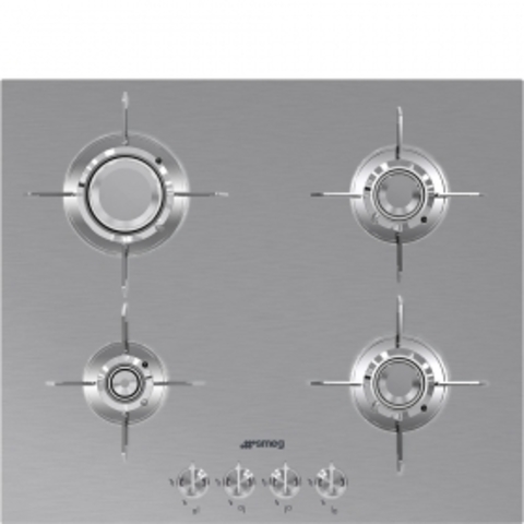 Газовая варочная панель стальная матовая Smeg PXL664