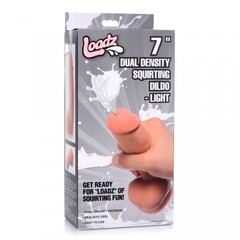 Loadz Squirting Dual Density Dildo 7 Inch - фаллоимитатор с эякуляцией, 18.5х5 см (телесный)